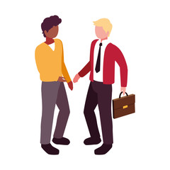 businessmen standing with various views, poses and gestures