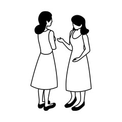 silhouette of businesswomen with various views, poses and gestures