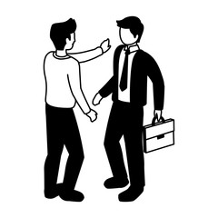 silhouette of businessmen standing with various views, poses and gestures