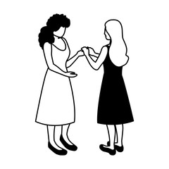 silhouette of businesswomen with various views, poses and gestures