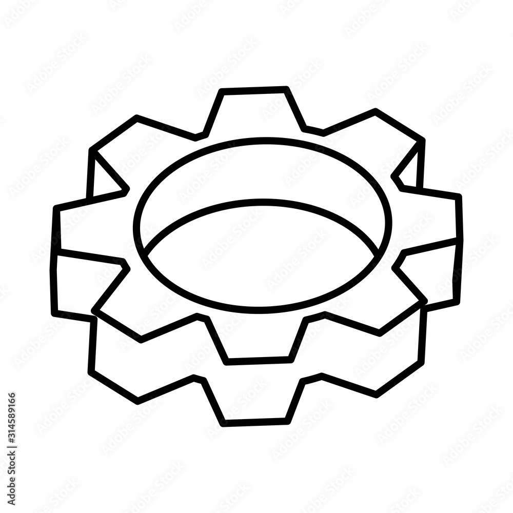 Wall mural gearwheel tool on white background