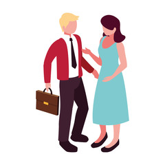 people of business standing on white background