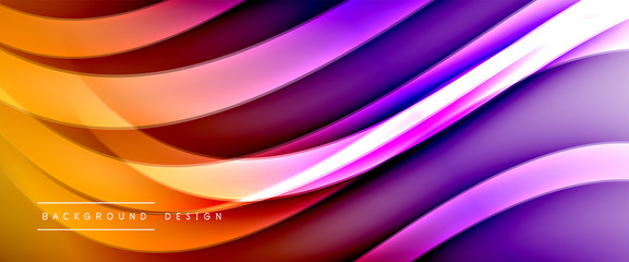 Dynamic trendy fluid color gradient abstract background with flowing wave lines. Vector Illustration