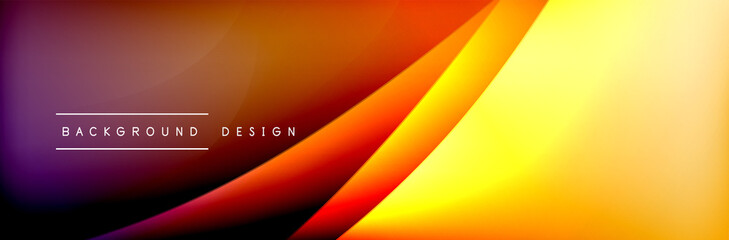 Flowing waves with 3d shadow effects and fluid gradients. Dynamic trendy abstract background. Vector Illustration