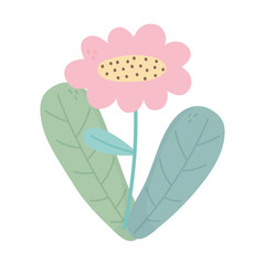 decorative pink flower leaves decoration icon