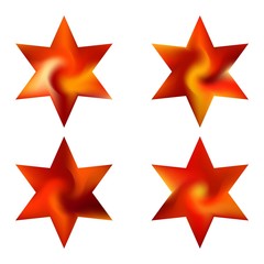 Kit of hexagram blurred backgrounds.
