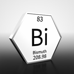Periodic Table Element Bismuth Rendered Black on White on White and Black