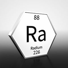 Periodic Table Element Radium Rendered Black on White on White and Black