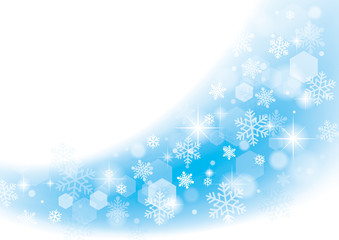 雪の結晶　冬の背景　青	