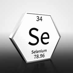 Periodic Table Element Selenium Rendered Black on White on White and Black