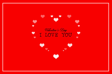 Valentine's Day and I love You text in heart abstract background