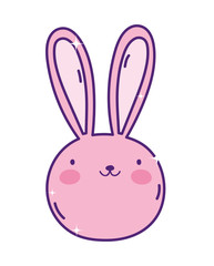 cute rabbit face adorable cartoon character icon