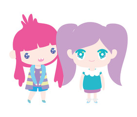 kids, cute little girls anime cartoon characters