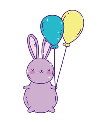 Obraz na płótnie Canvas cute rabbit with balloon decoration celebration