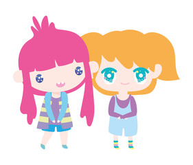 kids, cute little girls anime cartoon characters