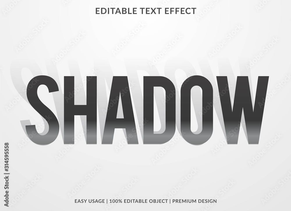 Poster shadow text effect template with gradient type style and bold text concept use for brand label and l