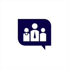 job search logo vector a businessman with dialog symbol for job seeker sign company