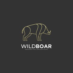 Wild Boar Illustration Vector Template