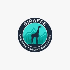 Giraffe Illustration Vector Template
