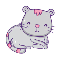 cute gray cat cartoon animal feline
