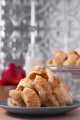 Apples danish pastries with milk and apples