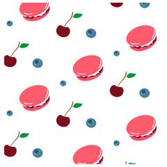 Blueberry and cherry macaroni pattern
