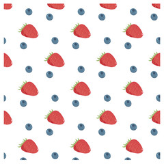 Blueberry and Strawberry Berry Pattern