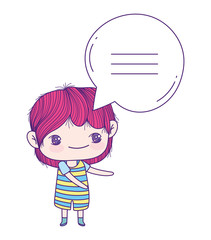 cute little boy cartoon speech bubble