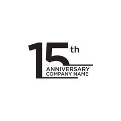 15th year anniversary icon logo design template