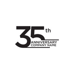 35th year anniversary icon logo design template - obrazy, fototapety, plakaty