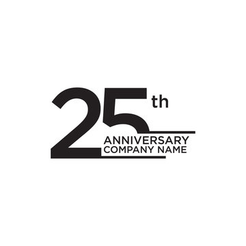 25th year anniversary icon logo design template