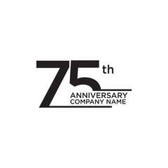 75th year anniversary icon logo design template - obrazy, fototapety, plakaty