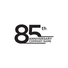 85th year anniversary icon logo design template