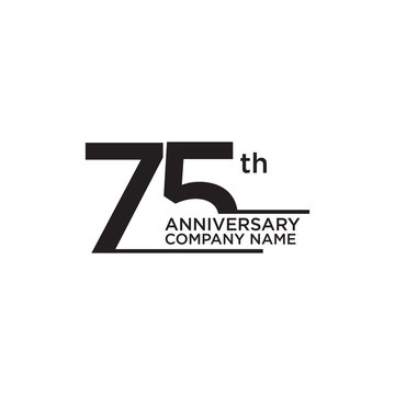 75th year anniversary icon logo design template