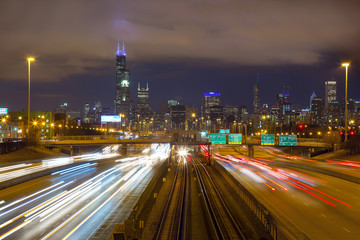 Fototapeta na wymiar Chicago Rush Hour