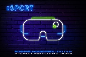 Smart glasses icon. Elements of artificial in neon style icons. Simple icon for websites, web design, mobile app, info graphics