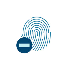 Fingerprints and minus sign,Cyber security concept. Digital security authentication concept. Biometric authorization. Identification