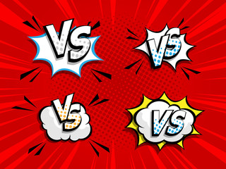  vs comic book pop art vector illustration background