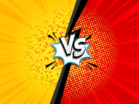 versus, vs comic book, pop art vector illustration background