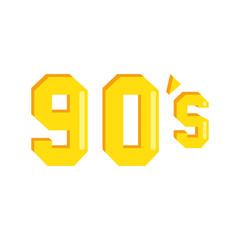 nineties sign retro style isolated icon