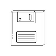 floppy of nineties retro line style icon