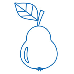 pear or punching ball, blue vector cartoon icon on white isolated background