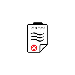 document icon  with check and cross symbol  vector illustration