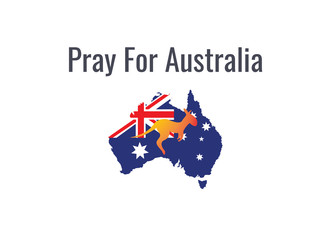 Pray for Australia and kangaroos,vector illustration