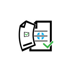 document icon  with check and cross symbol  vector illustration