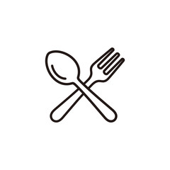 Spoon and fork icon symbol vector illustration