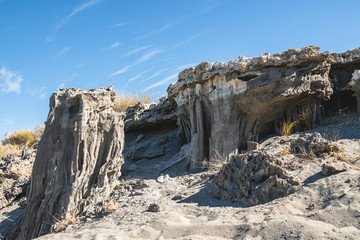 Sand Tufa towers at Navy Beach, Mono Lake, California