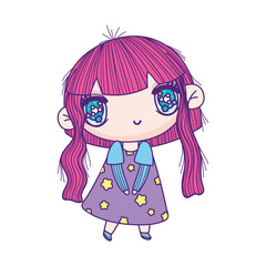 kids, cute little girl anime cartoon character