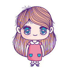 kids, cute little girl anime cartoon character