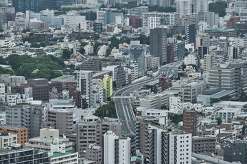 Naklejka premium aerial view of the city